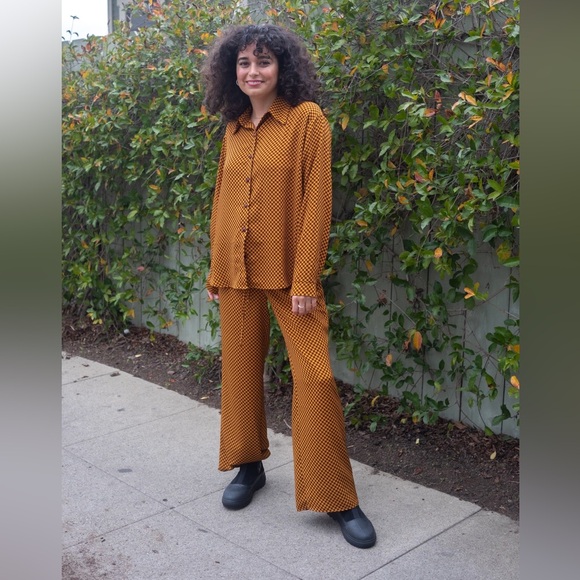 Lisa Says Gah checkered matching set cold Bailey top Medium - Picture 5 of 14